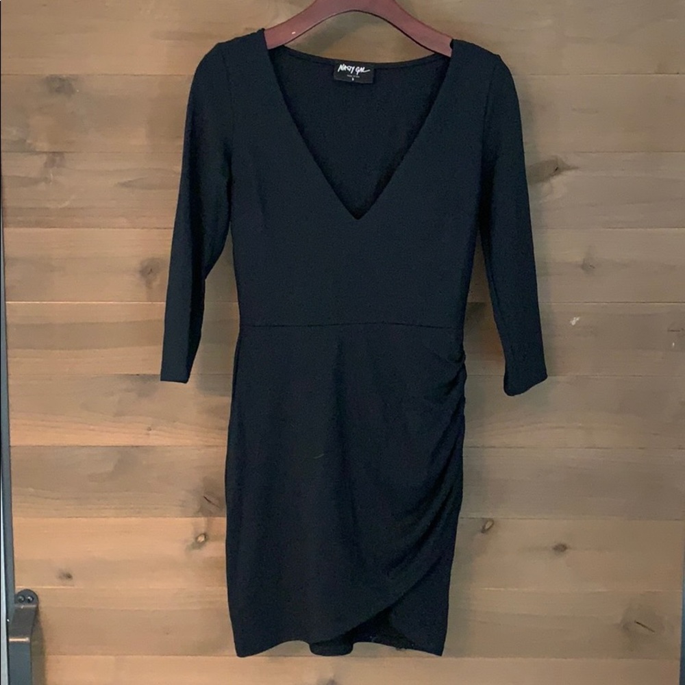 Nasty Gal Bodycon Ruched Wrap Skirt Dress